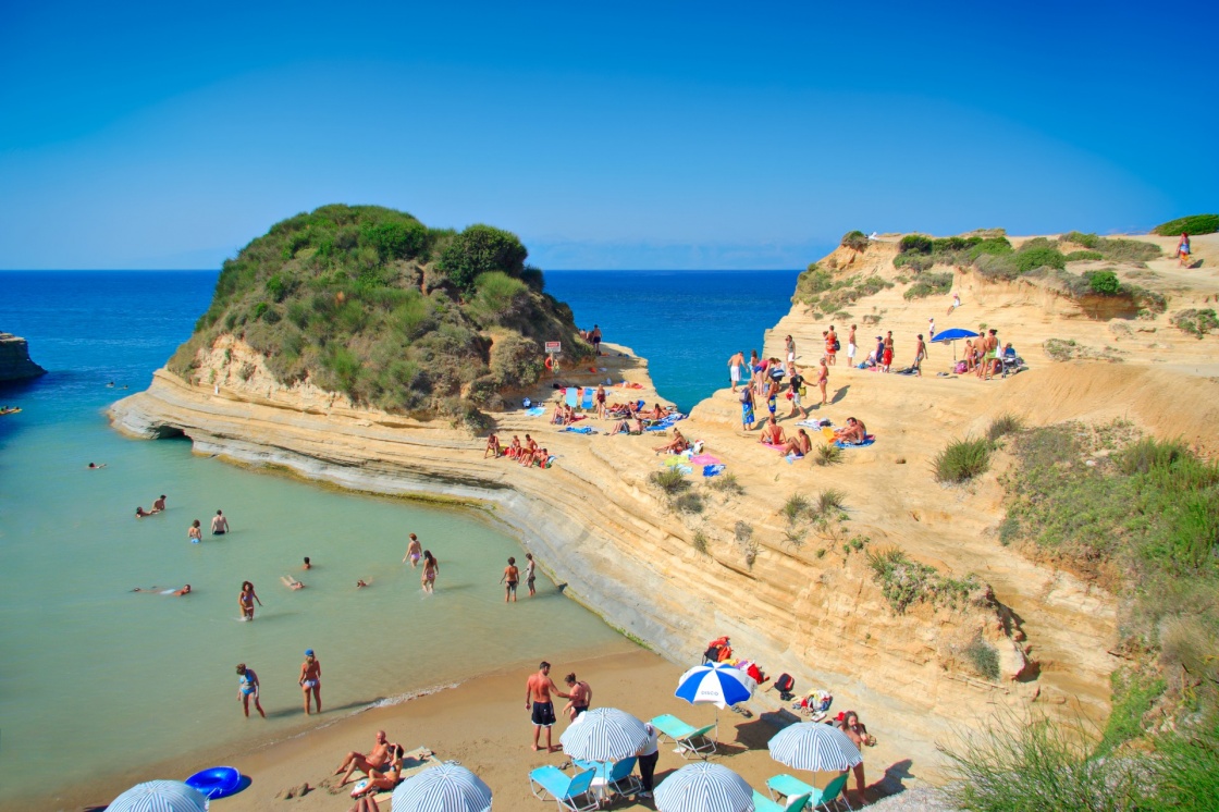 'People at the Canal d’ amour beach on Corfu island, Greece' - Korfu