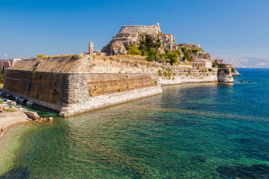 'Old fortress walls and clock tower Kerkyra city, Corfu, Greece' - Korfu